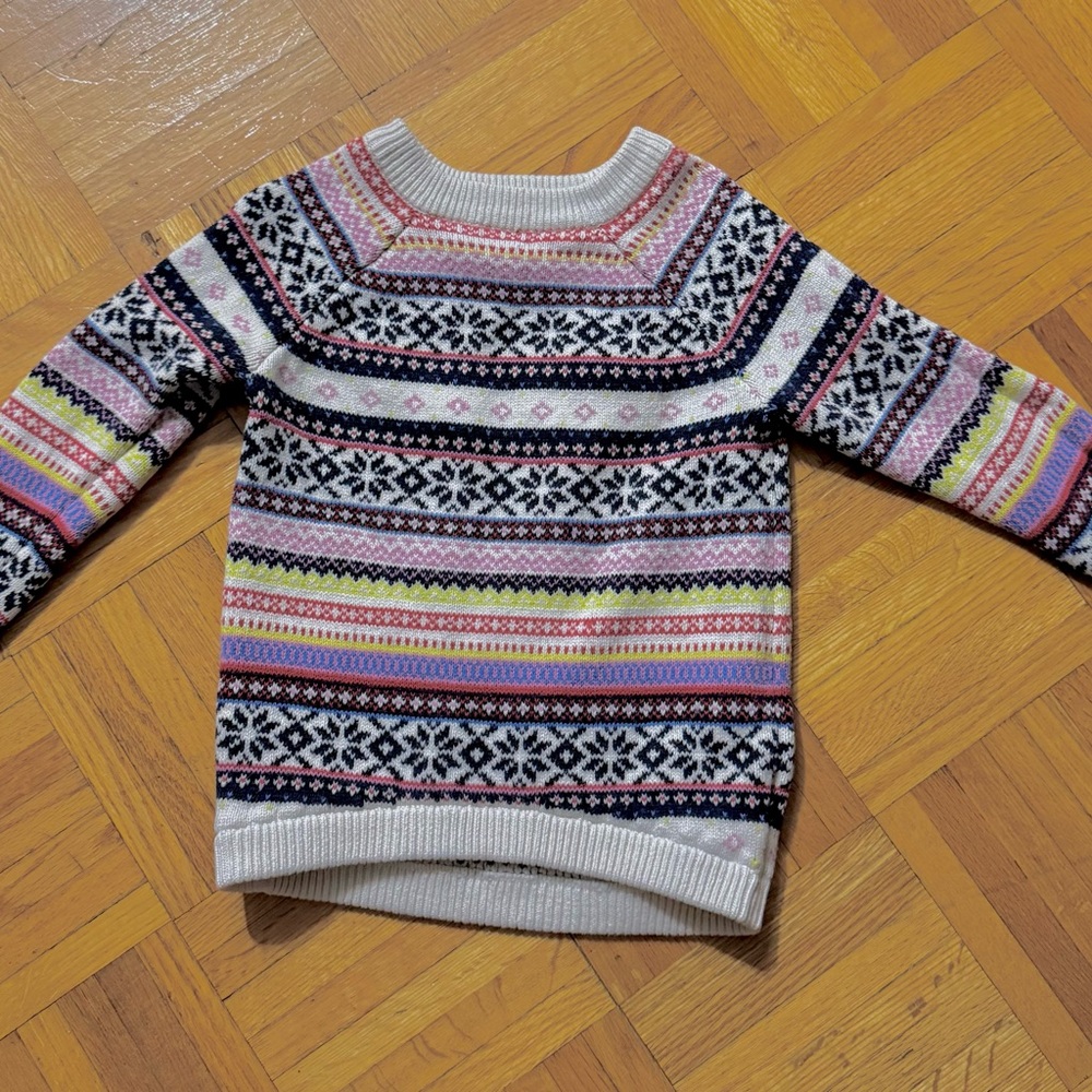Old Navy Women's Sweater with Pink and Black Patterns